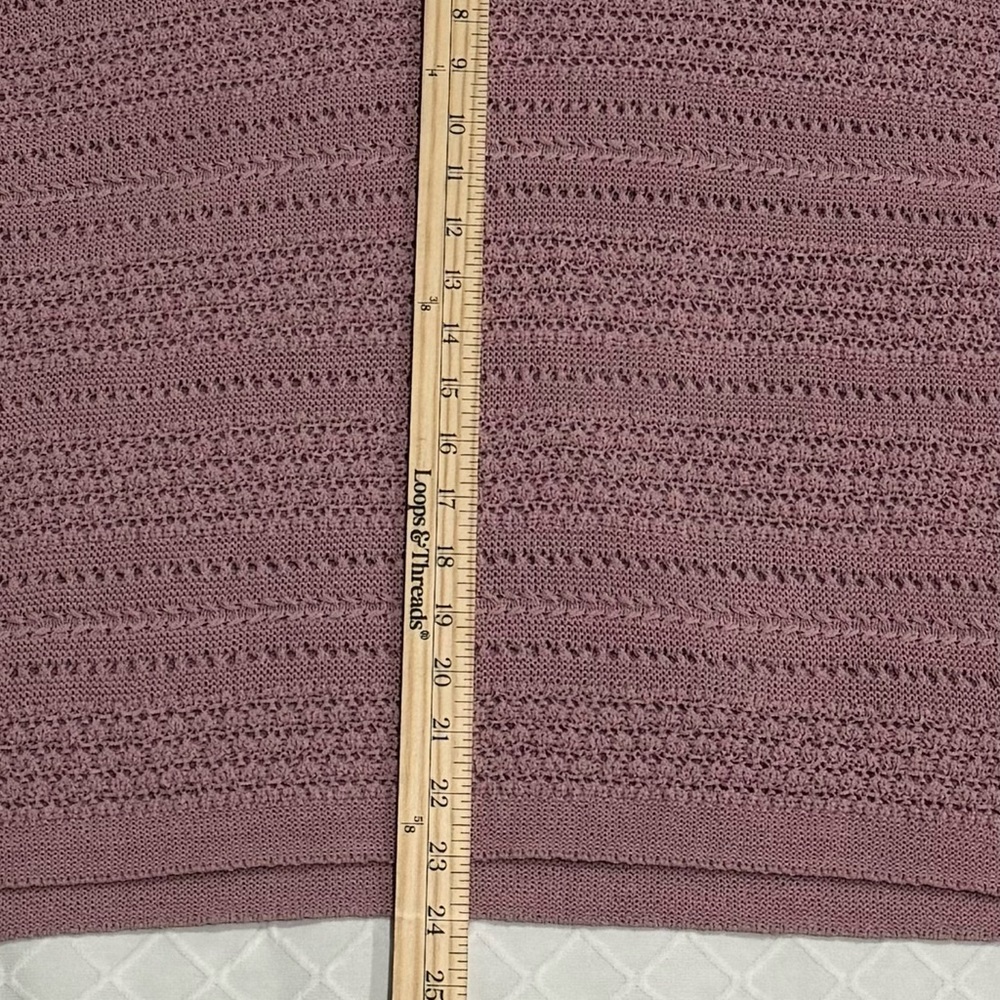 J. Jill Women’s NWT Tunic Sweater Dk Mauve Open Weave Pattern Size XLP - Picture 9 of 10